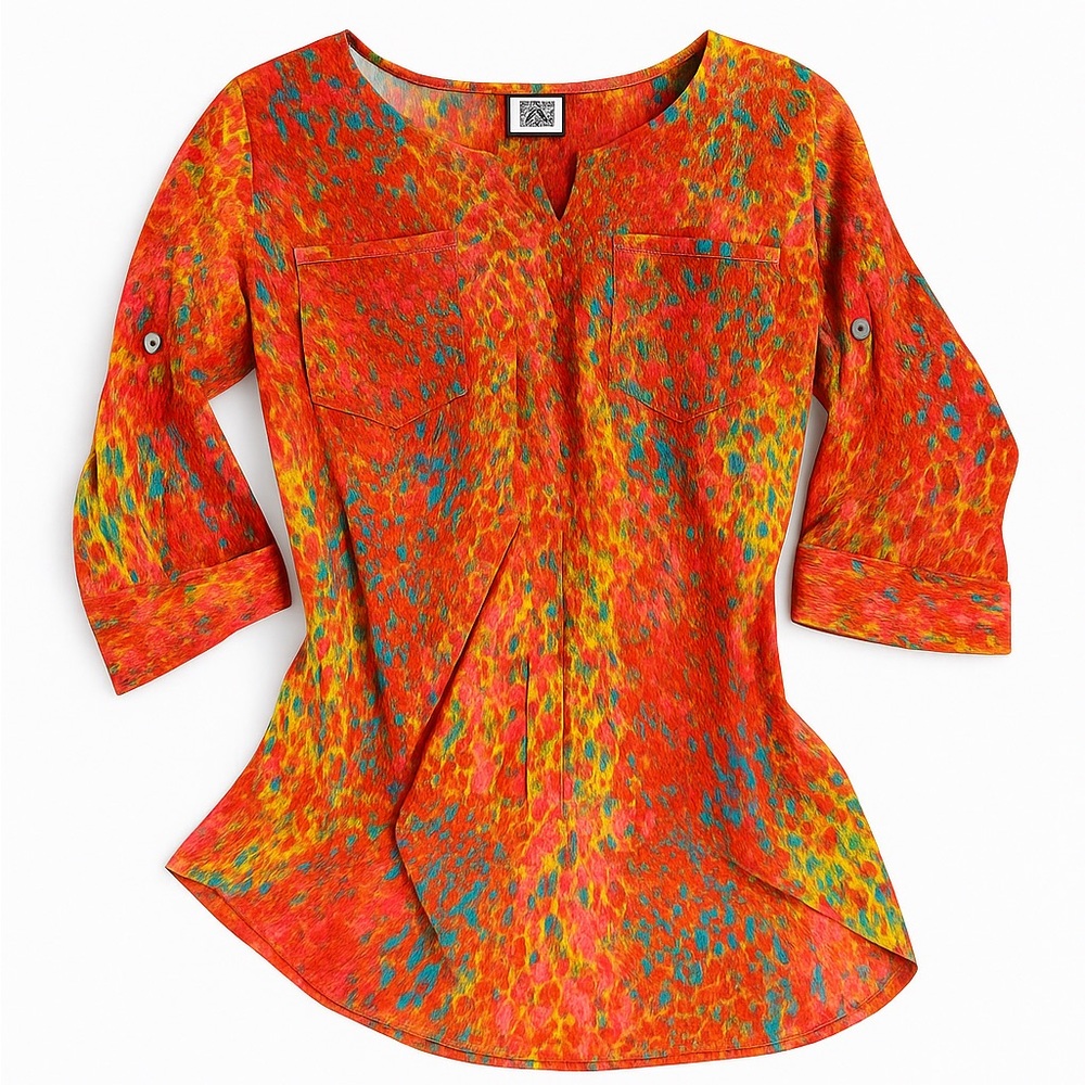 Anne Klein Colorful Abstract Blouse